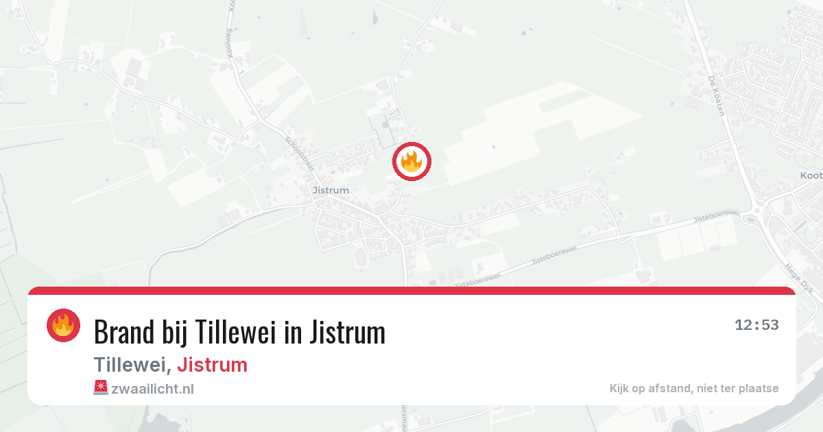 Brand bij Tillewei in Jistrum — 9 apr 2026