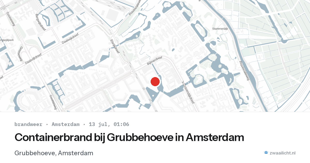Containerbrand bij Grubbehoeve in Amsterdam — 12 jul 2026