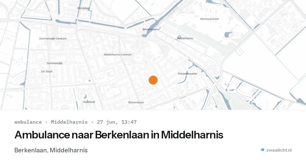 Ambulance naar Berkenlaan in Middelharnis — 27 jun 2026