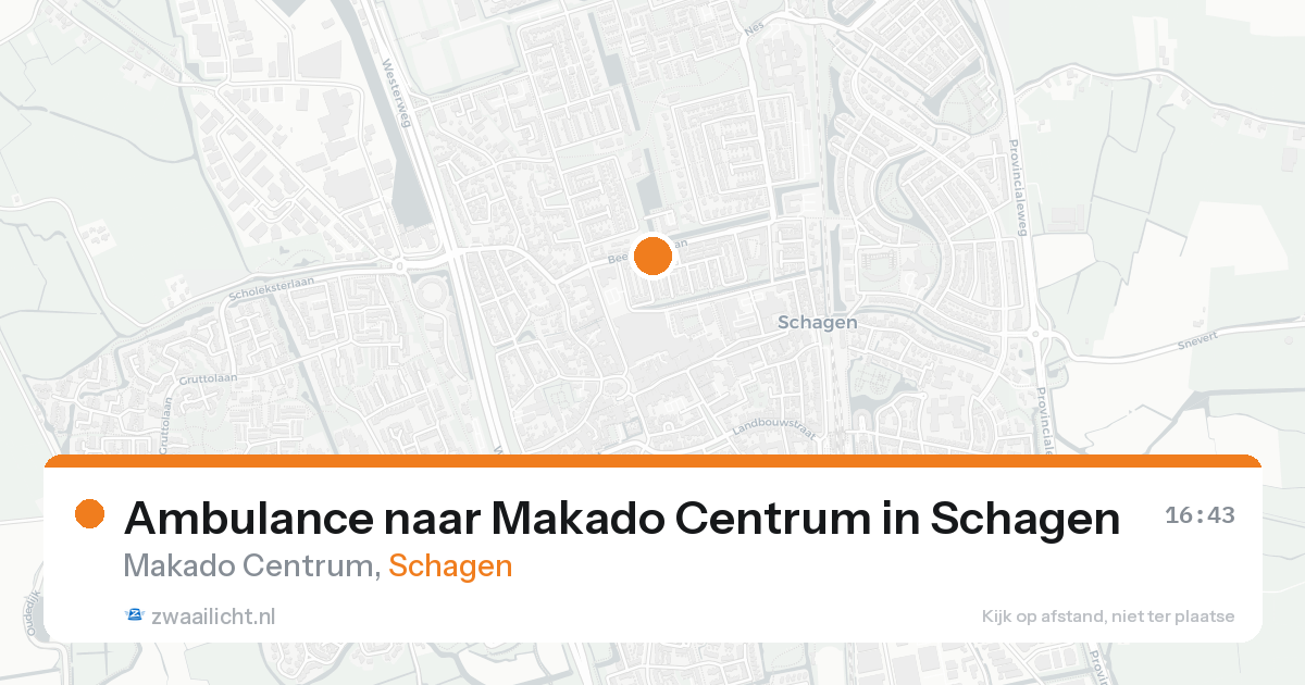 Ambulance naar Makado Centrum in Schagen — 21 aug 2026