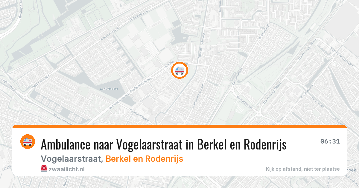 Ambulance naar Vogelaarstraat in Berkel en Rodenrijs — 11 mei 2026