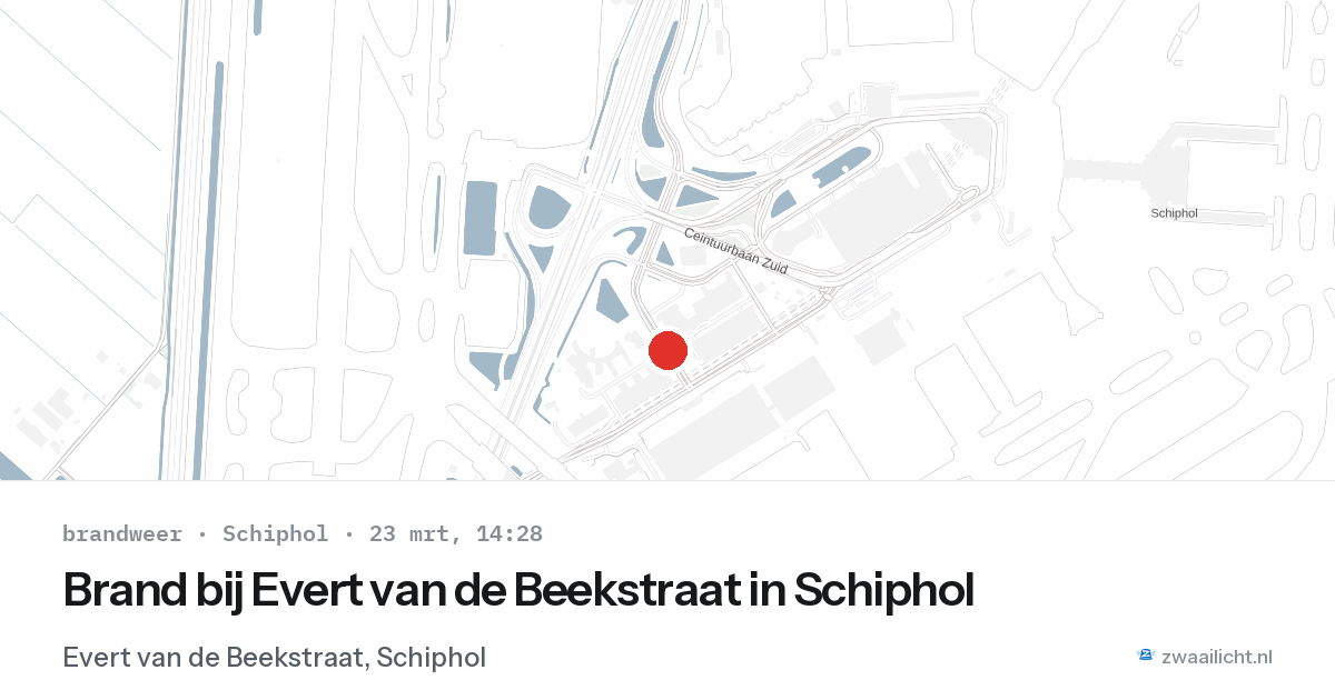 Brand bij Evert van de Beekstraat in Schiphol — 23 mrt 2026