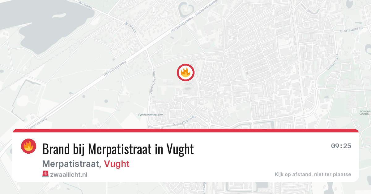 Brand bij Merpatistraat in Vught — 9 aug 2026