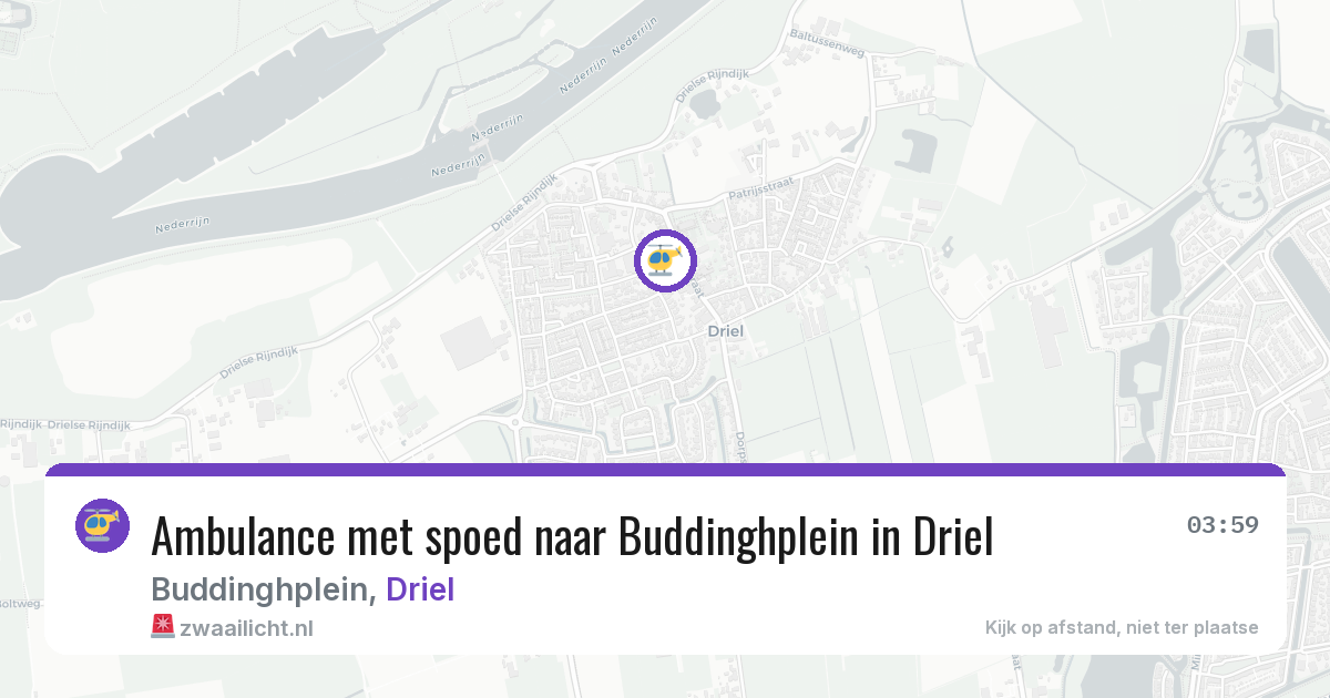Ambulance met spoed naar Buddinghplein in Driel — 10 aug 2026