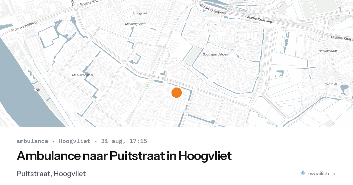 Ambulance naar Puitstraat in Hoogvliet — 31 aug 2026