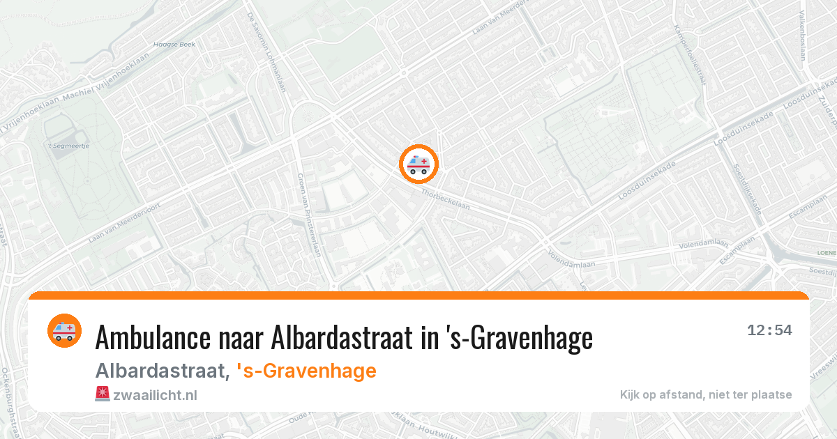 Ambulance naar Albardastraat in 's-Gravenhage — 8 aug 2026