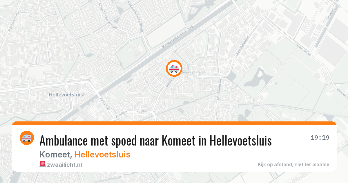Ambulance met spoed naar Komeet in Hellevoetsluis — 12 aug 2026