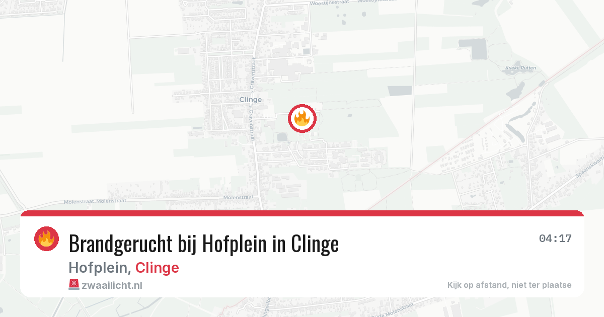 Brandgerucht bij Hofplein in Clinge — 9 jun 2026