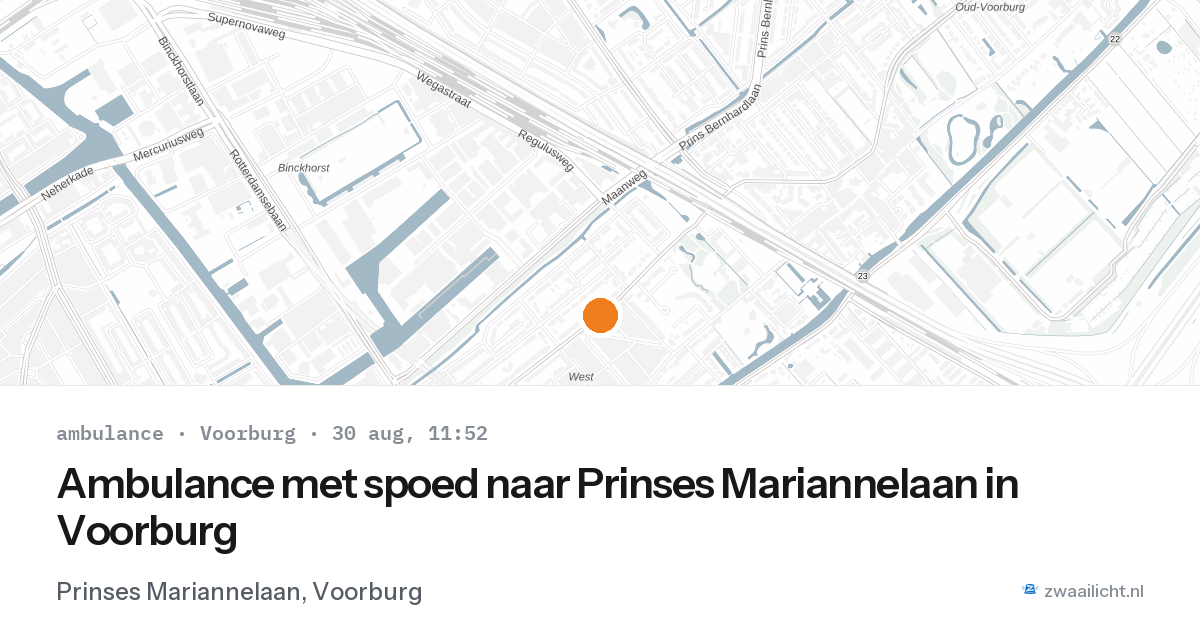 Ambulance met spoed naar Prinses Mariannelaan in Voorburg — 30 aug 2026