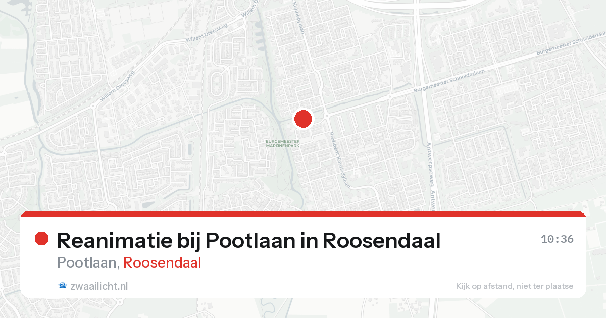 Reanimatie bij Pootlaan in Roosendaal — 22 aug 2026