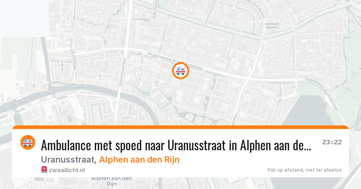Ambulance met spoed naar Uranusstraat in Alphen aan den Rijn — 10 aug 2026