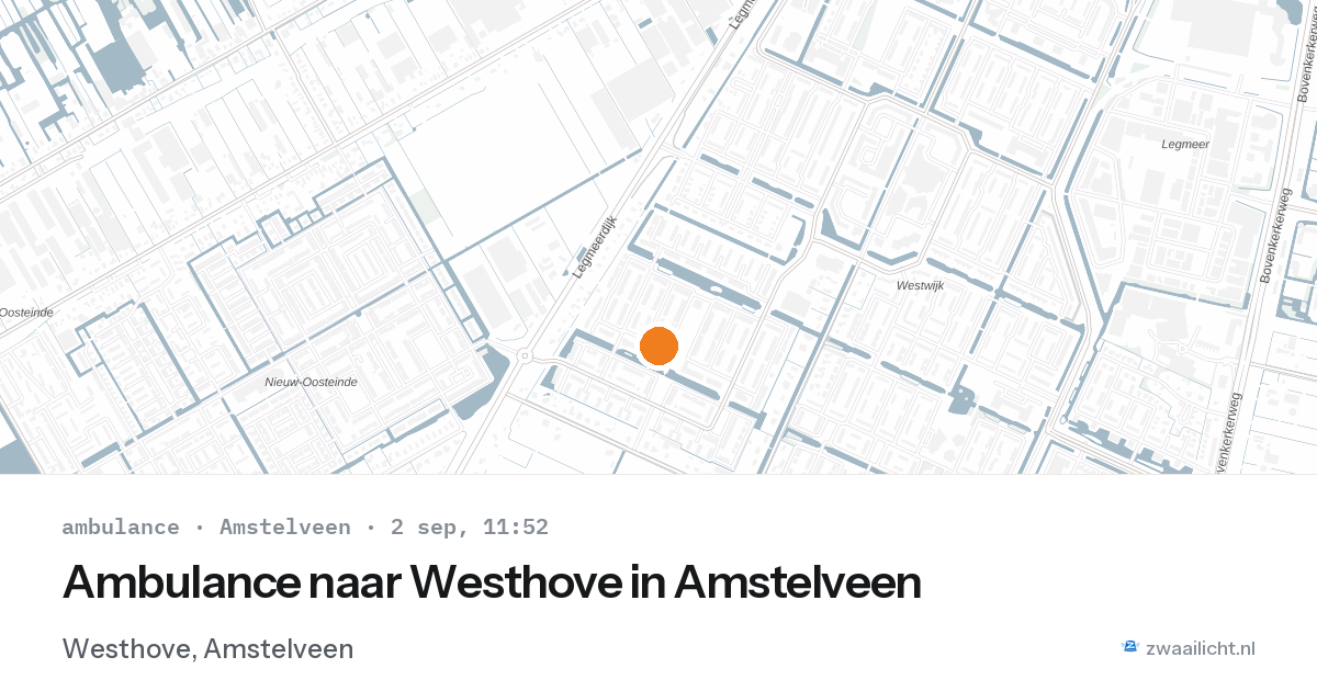 Ambulance naar Westhove in Amstelveen — 2 sep 2026