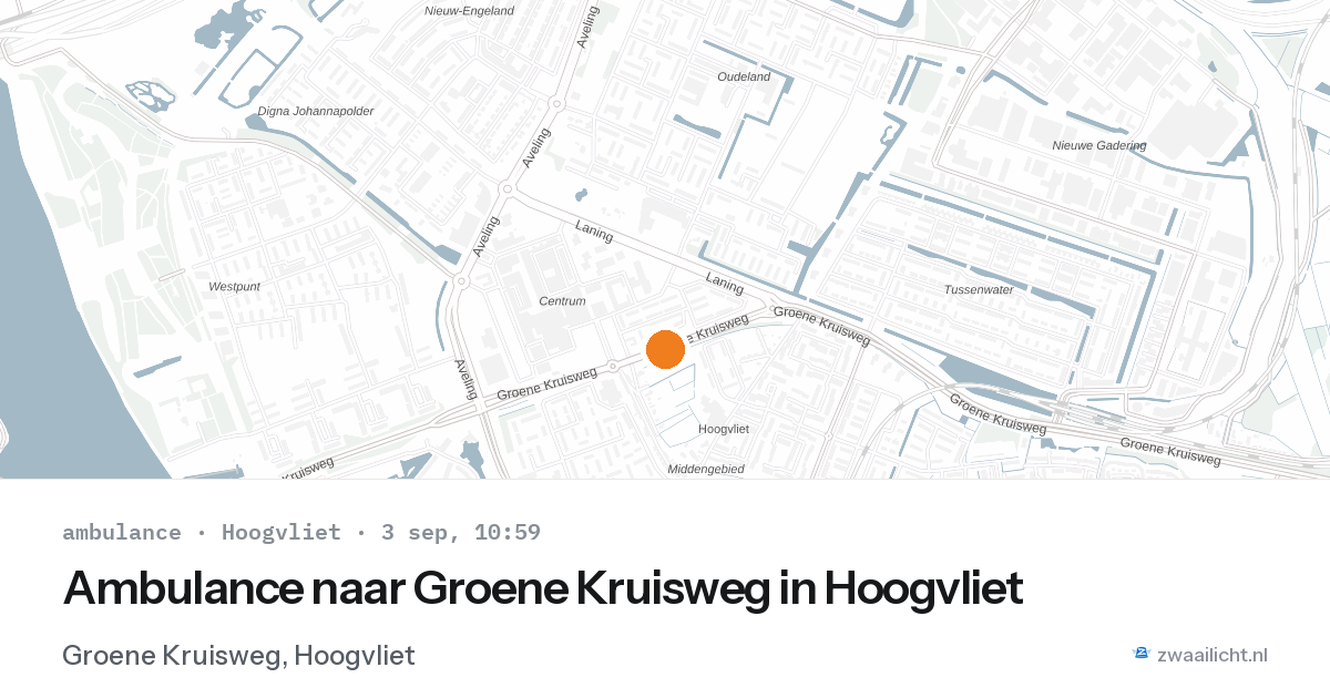 Ambulance naar Groene Kruisweg in Hoogvliet — 3 sep 2026