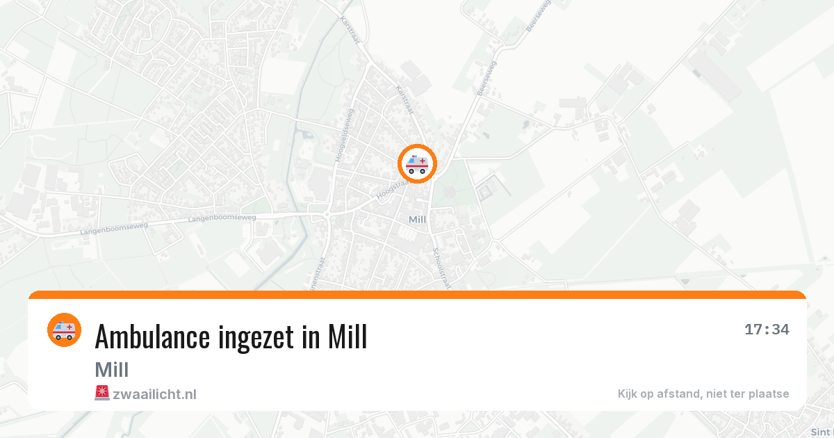 Ambulance ingezet in Mill — 21 jun 2026