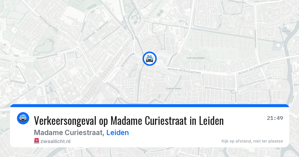 Verkeersongeval op Madame Curiestraat in Leiden — 27 jul 2026