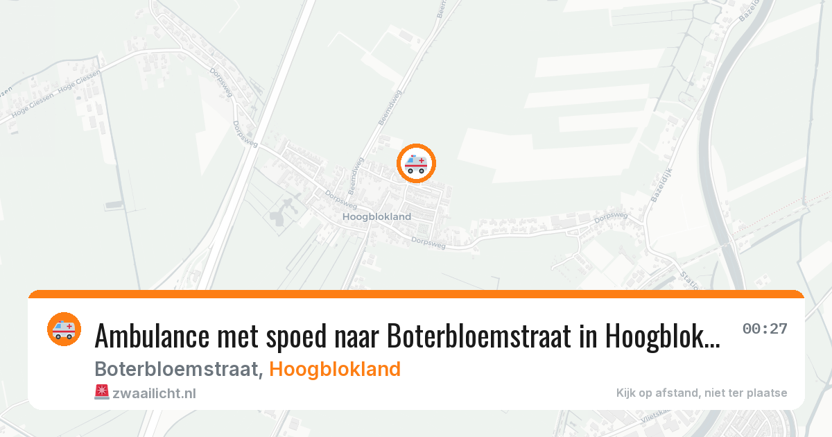 Ambulance met spoed naar Boterbloemstraat in Hoogblokland — 22 jan 2026