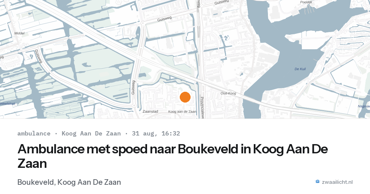 Ambulance met spoed naar Boukeveld in Koog Aan De Zaan — 31 aug 2026