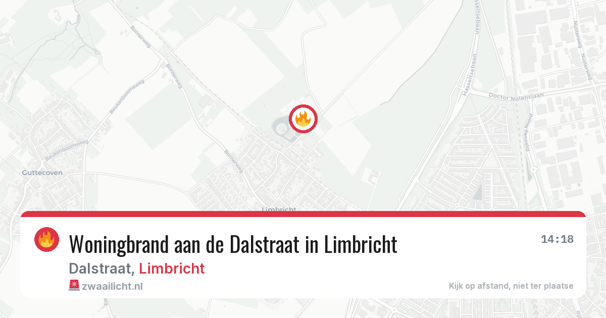 Woningbrand aan de Dalstraat in Limbricht — 29 mrt 2026