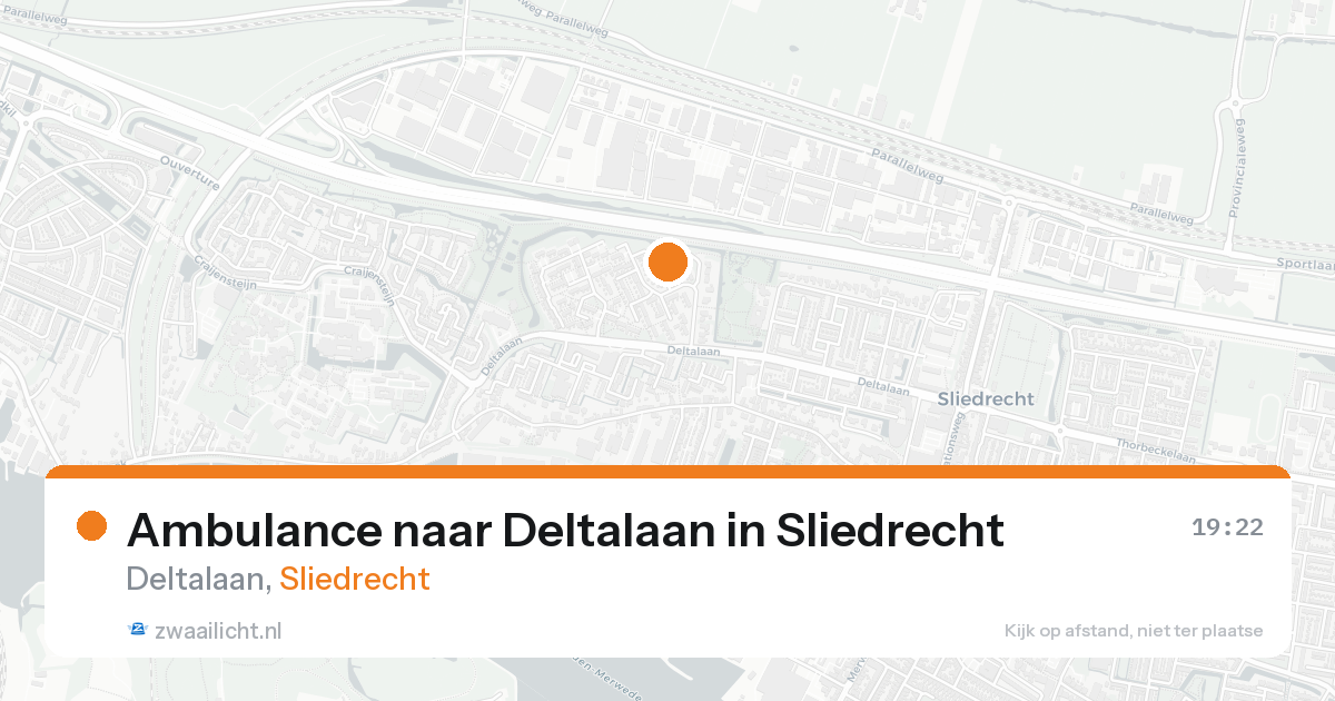 Ambulance naar Deltalaan in Sliedrecht — 15 aug 2026