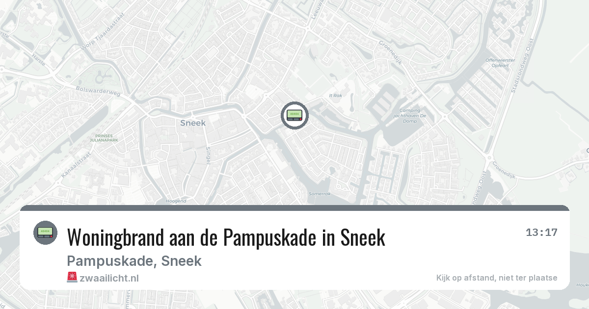 Woningbrand aan de Pampuskade in Sneek — 4 aug 2026