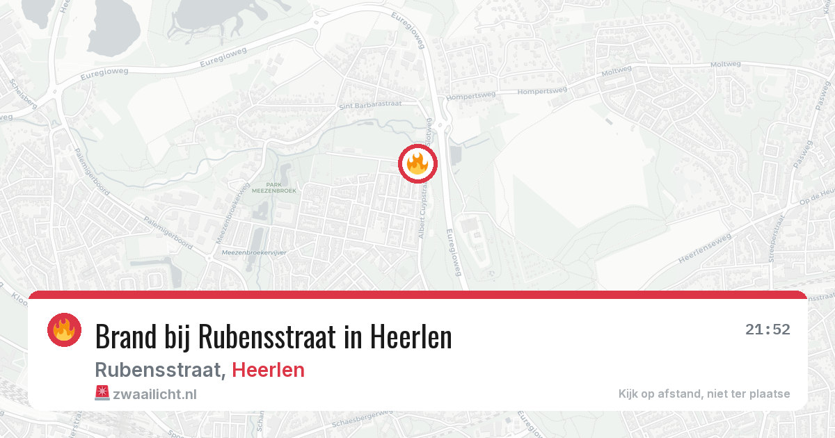 Brand bij Rubensstraat in Heerlen — 29 jul 2026