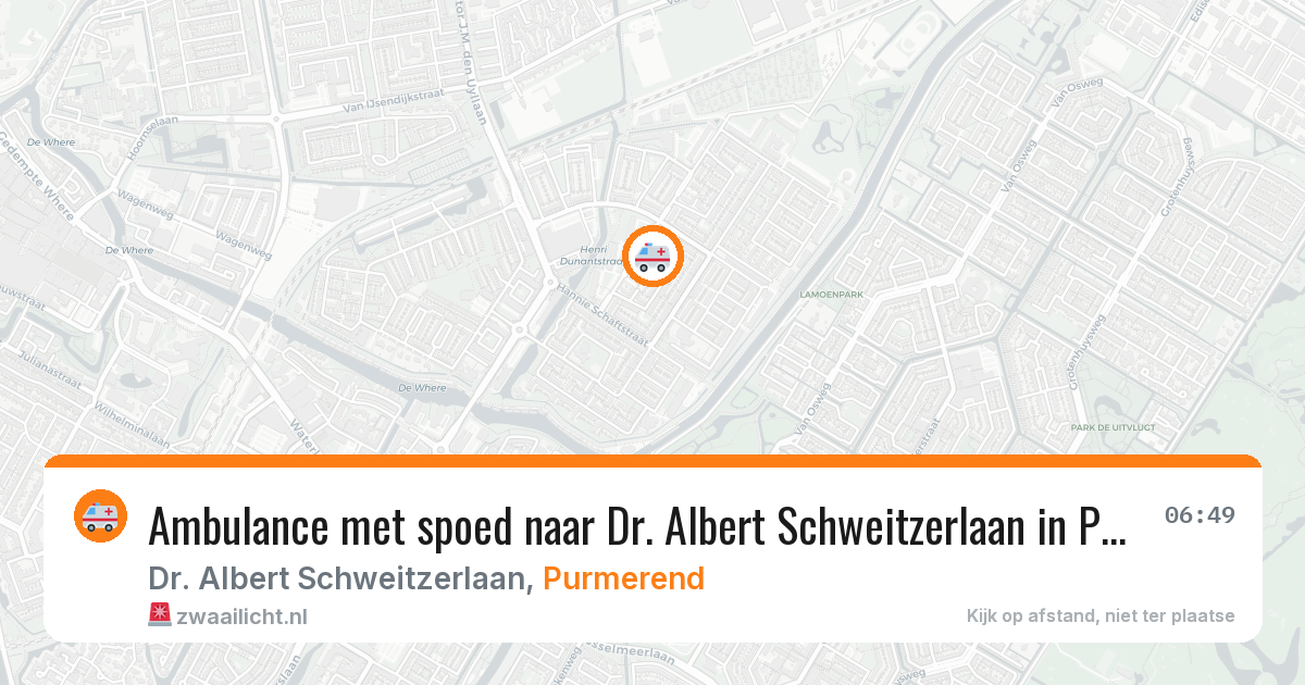 Ambulance met spoed naar Dr. Albert Schweitzerlaan in Purmerend — 21 apr 2026