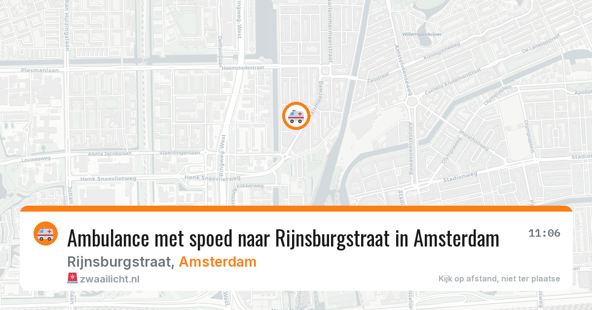 Ambulance met spoed naar Rijnsburgstraat in Amsterdam — 30 mrt 2026