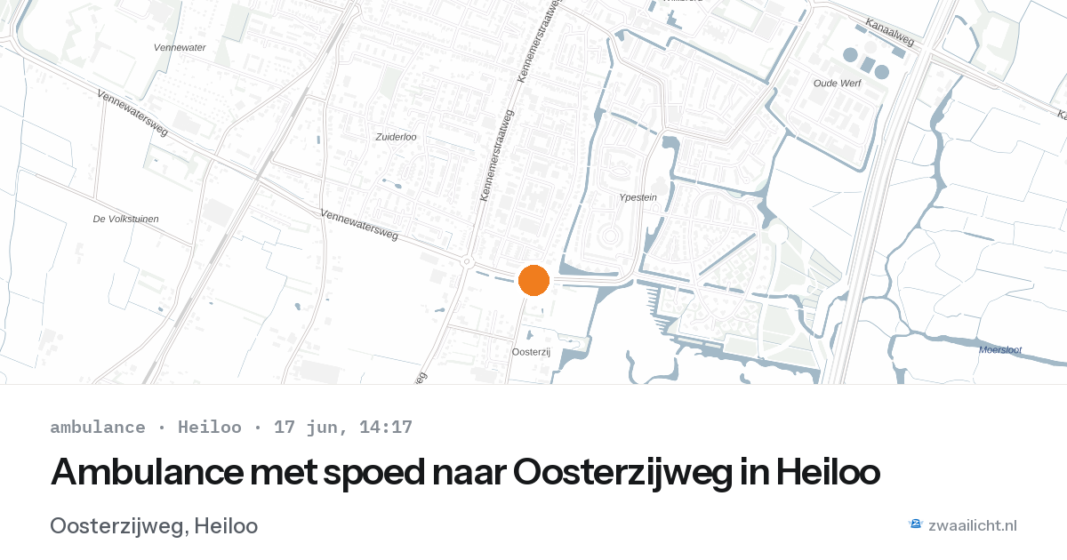 Ambulance met spoed naar Oosterzijweg in Heiloo — 17 jun 2026