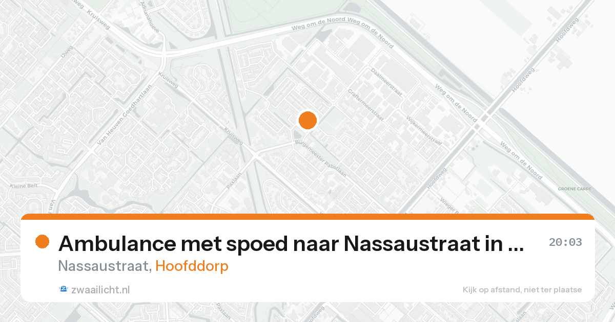 Ambulance met spoed naar Nassaustraat in Hoofddorp — 22 aug 2026