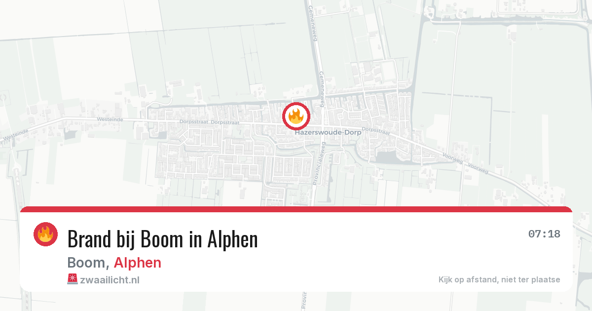 Brand bij Boom in Alphen — 28 jun 2026