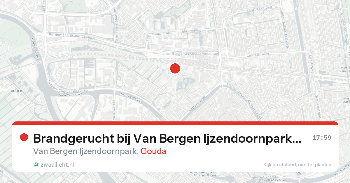Brandgerucht bij Van Bergen Ijzendoornpark in Gouda — 19 aug 2026