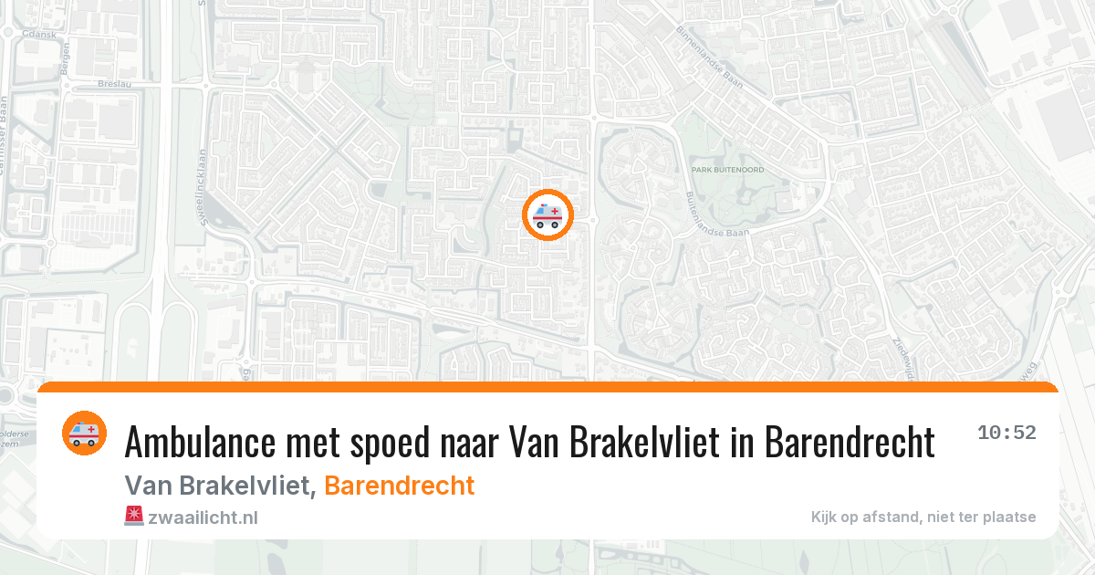 Ambulance met spoed naar Van Brakelvliet in Barendrecht — 9 aug 2026