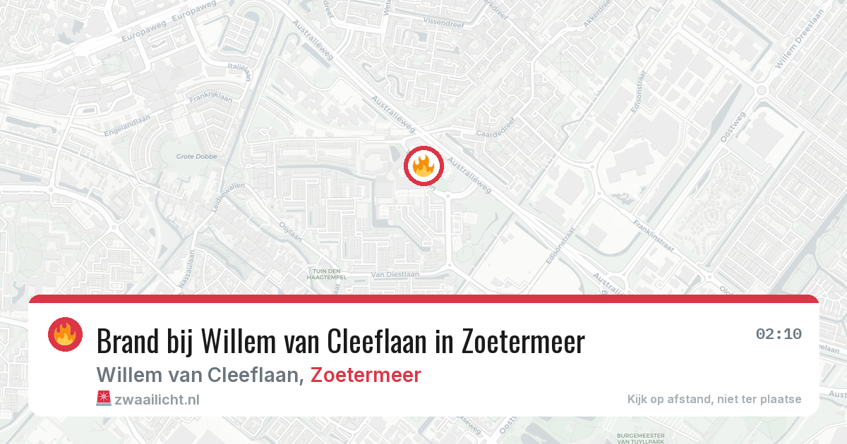 Brand bij Willem van Cleeflaan in Zoetermeer — 5 apr 2026