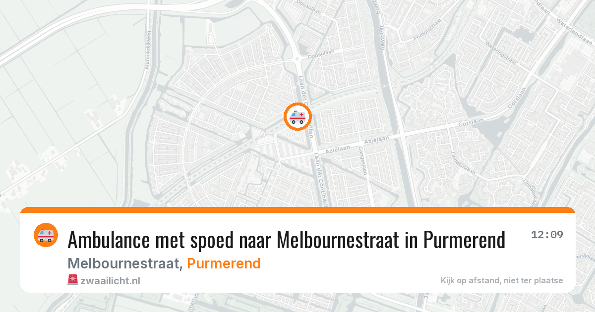 Ambulance met spoed naar Melbournestraat in Purmerend — 10 apr 2026