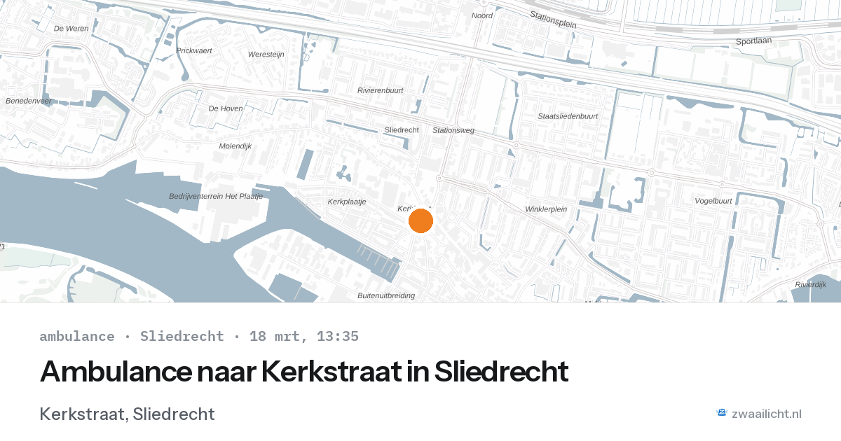 Ambulance naar Kerkstraat in Sliedrecht — 18 mrt 2026