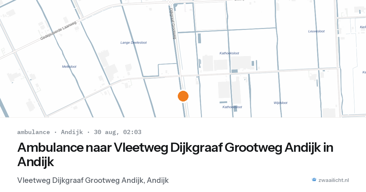 Ambulance naar Vleetweg Dijkgraaf Grootweg Andijk in Andijk — 30 aug 2026