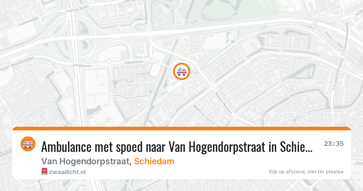 Ambulance met spoed naar Van Hogendorpstraat in Schiedam — 28 jul 2026