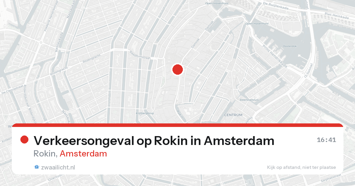 Verkeersongeval op Rokin in Amsterdam — 22 aug 2026
