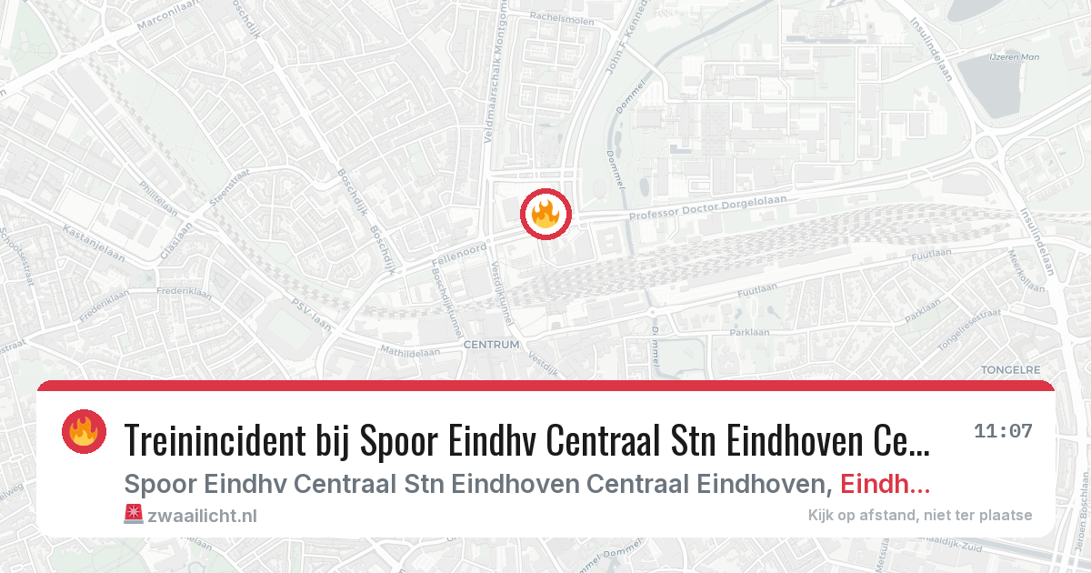 Treinincident bij Spoor Eindhv Centraal Stn Eindhoven Centraal Eindhoven in Eindhoven — 6 jul 2026