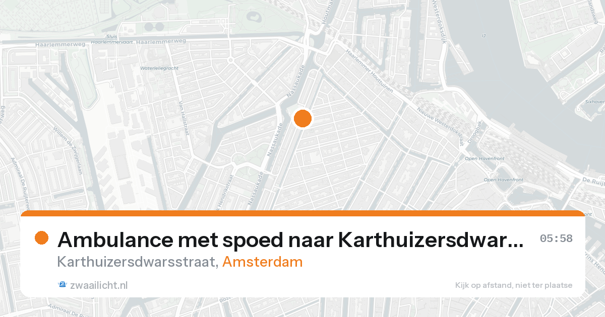 Ambulance met spoed naar Karthuizersdwarsstraat in Amsterdam — 25 aug 2026