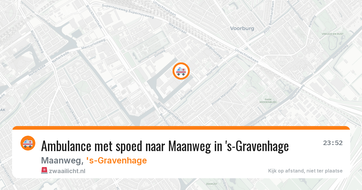 Ambulance met spoed naar Maanweg in 's-Gravenhage — 23 mrt 2026