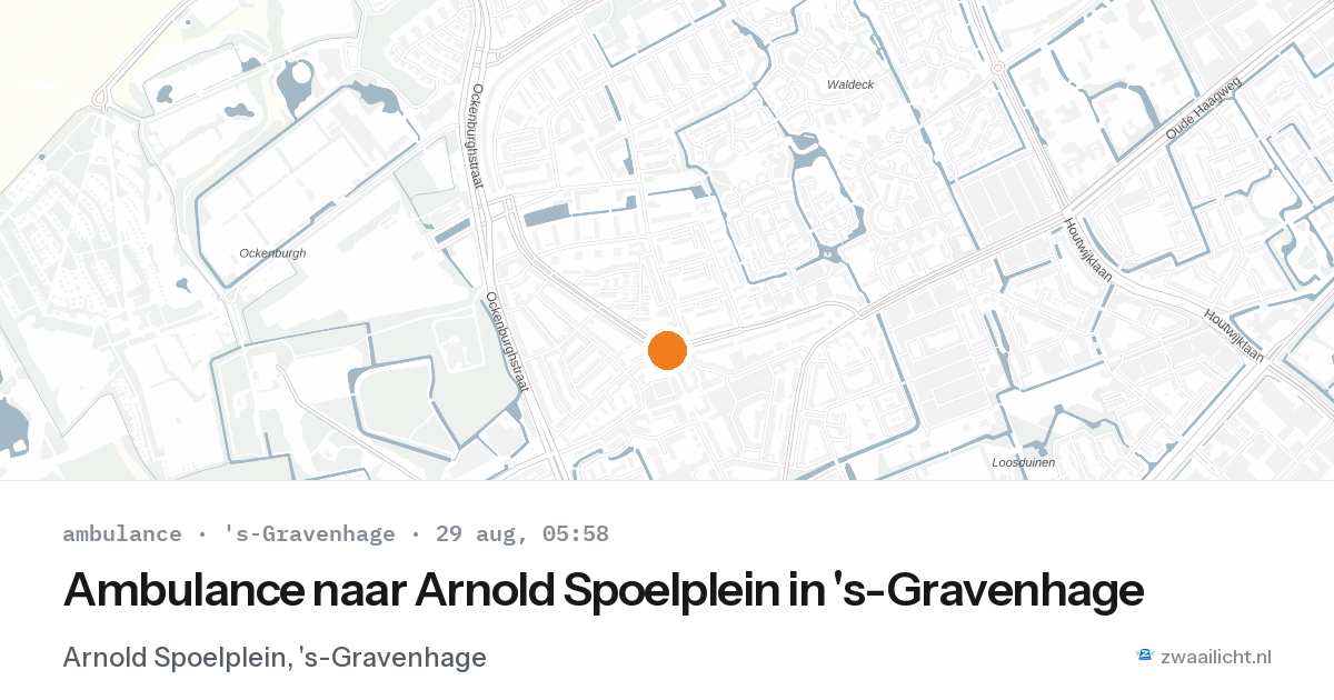 Ambulance naar Arnold Spoelplein in 's-Gravenhage — 29 aug 2026