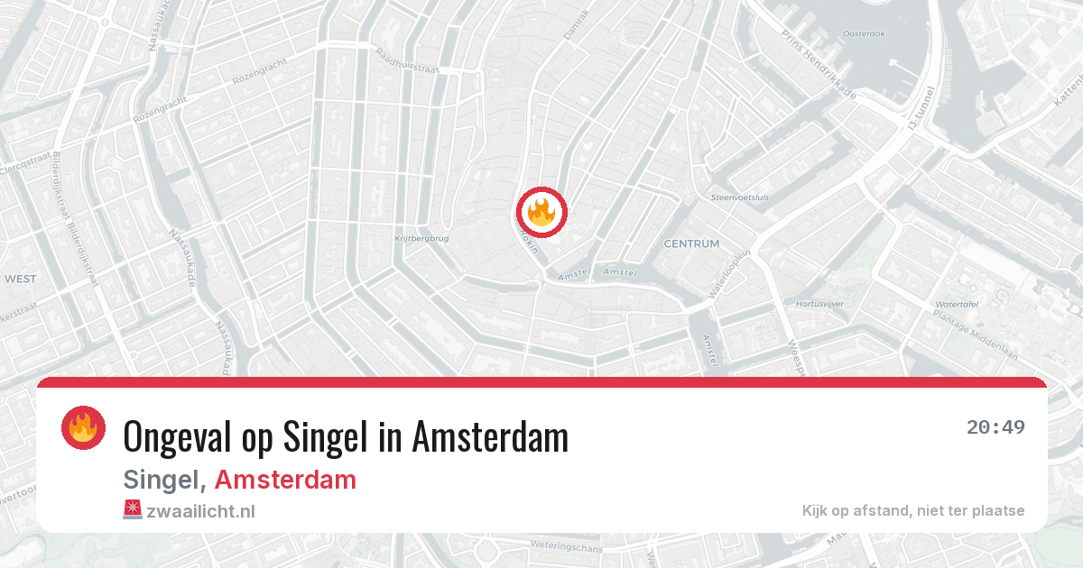 Ongeval op Singel in Amsterdam — 2 aug 2026