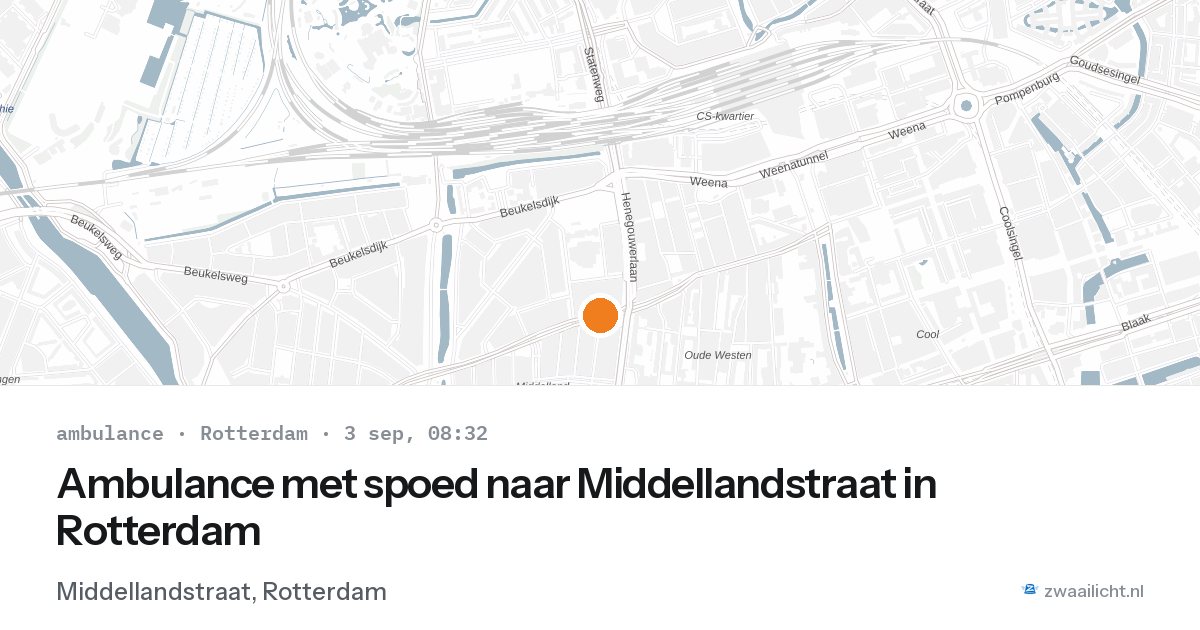 Ambulance met spoed naar Middellandstraat in Rotterdam — 3 sep 2026