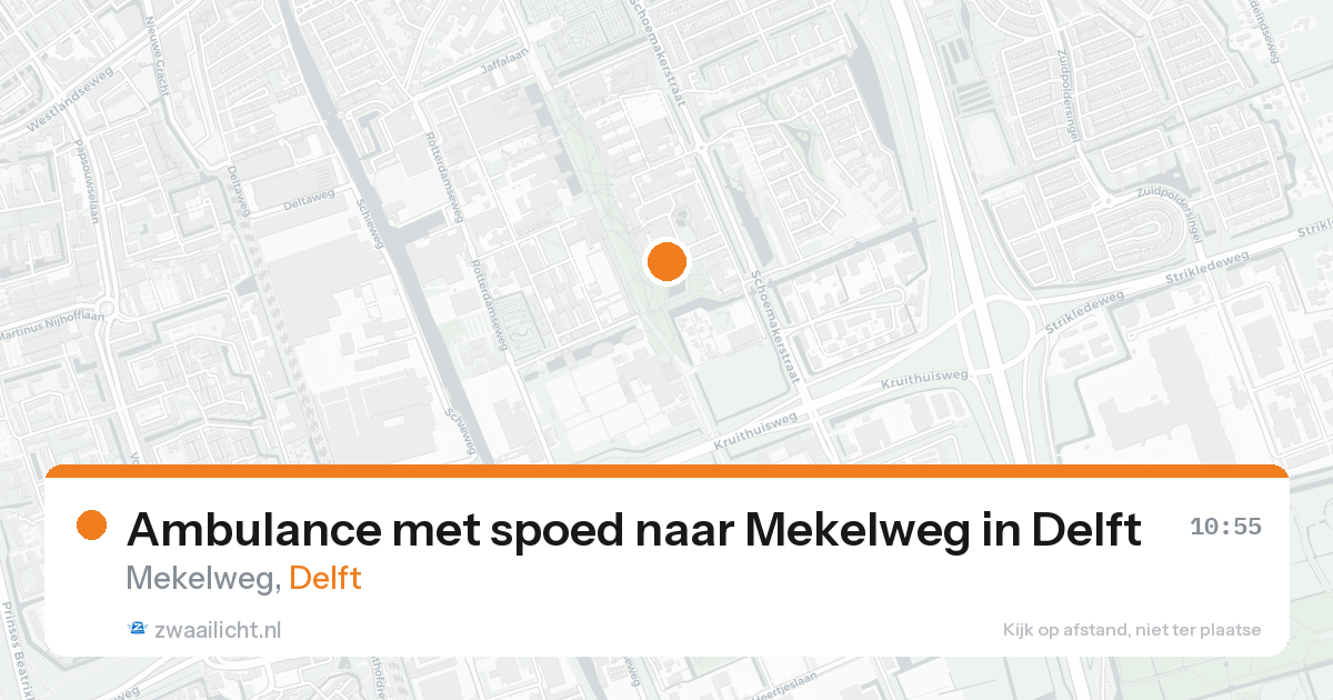 Ambulance met spoed naar Mekelweg in Delft — 19 aug 2026