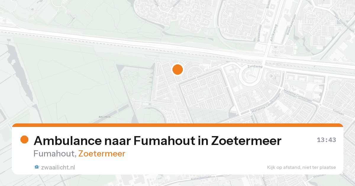 Ambulance naar Fumahout in Zoetermeer — 24 aug 2026