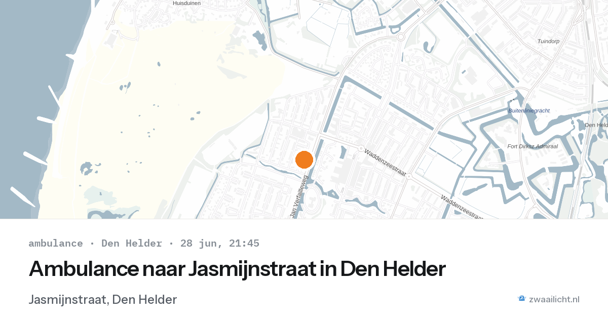 Ambulance naar Jasmijnstraat in Den Helder — 28 jun 2026