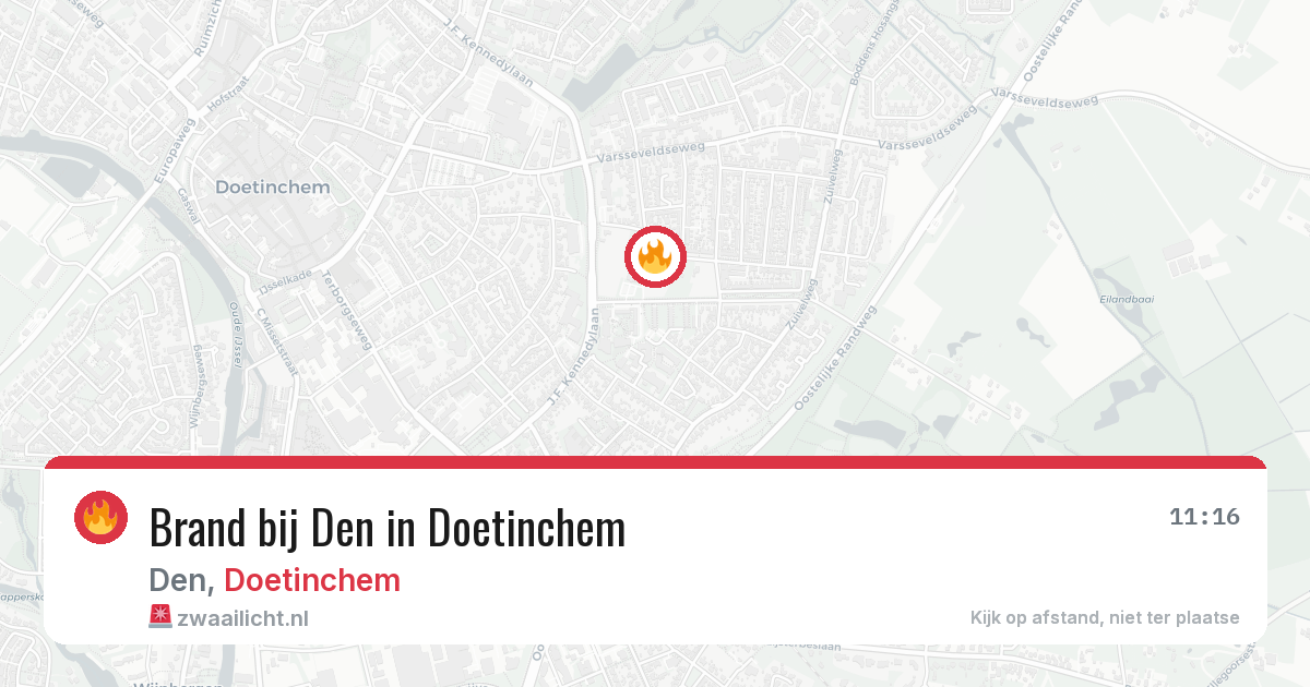 Brand bij Den in Doetinchem — 26 mei 2026