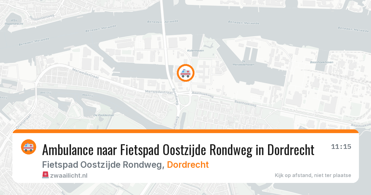 Ambulance naar Fietspad Oostzijde Rondweg in Dordrecht — 2 jul 2026