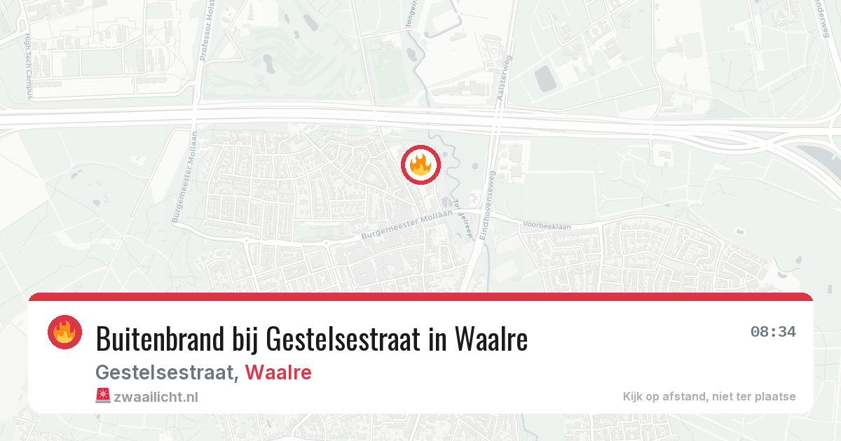 Buitenbrand bij Gestelsestraat in Waalre — 8 mei 2026